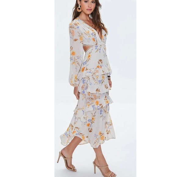 Forever 21 Floral Print Cutout Maxi - Picture 2 of 3
